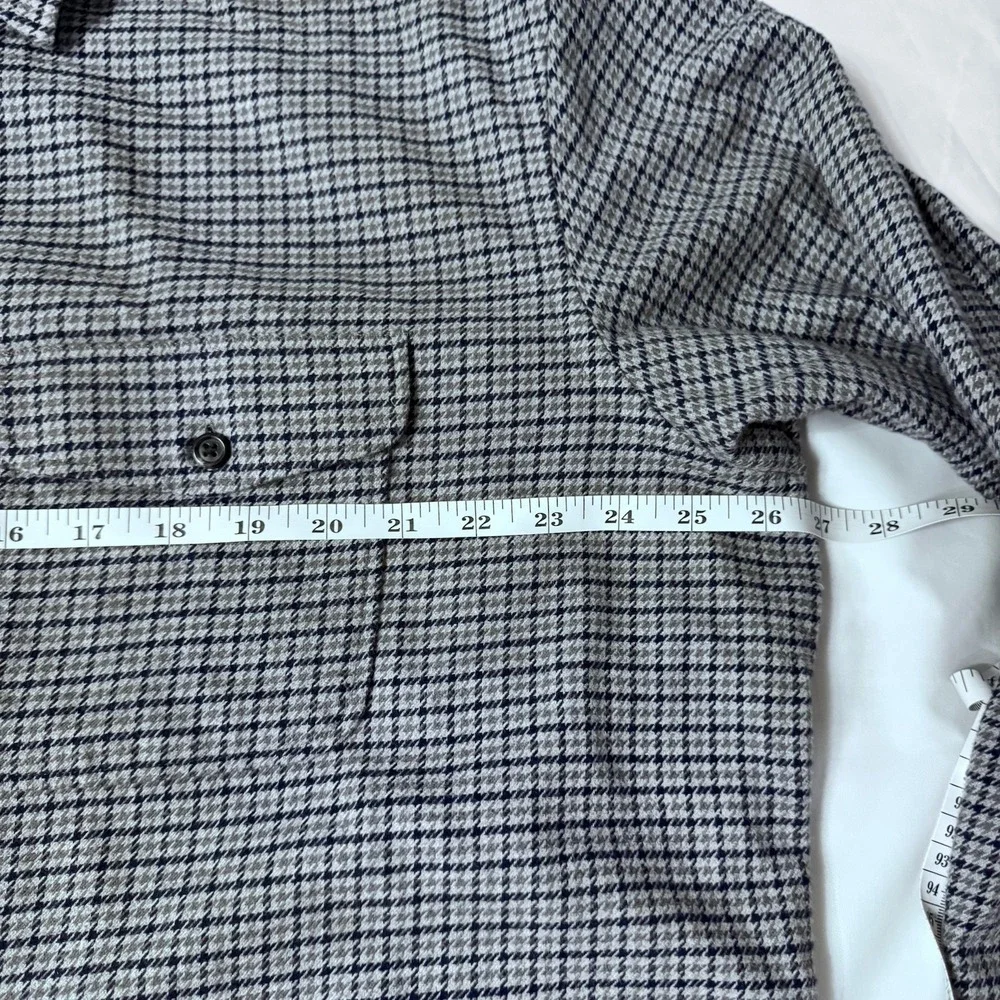 Banana Republic Wool Blend Button Down Shirt Plaid Checkered‎ Mens XL
